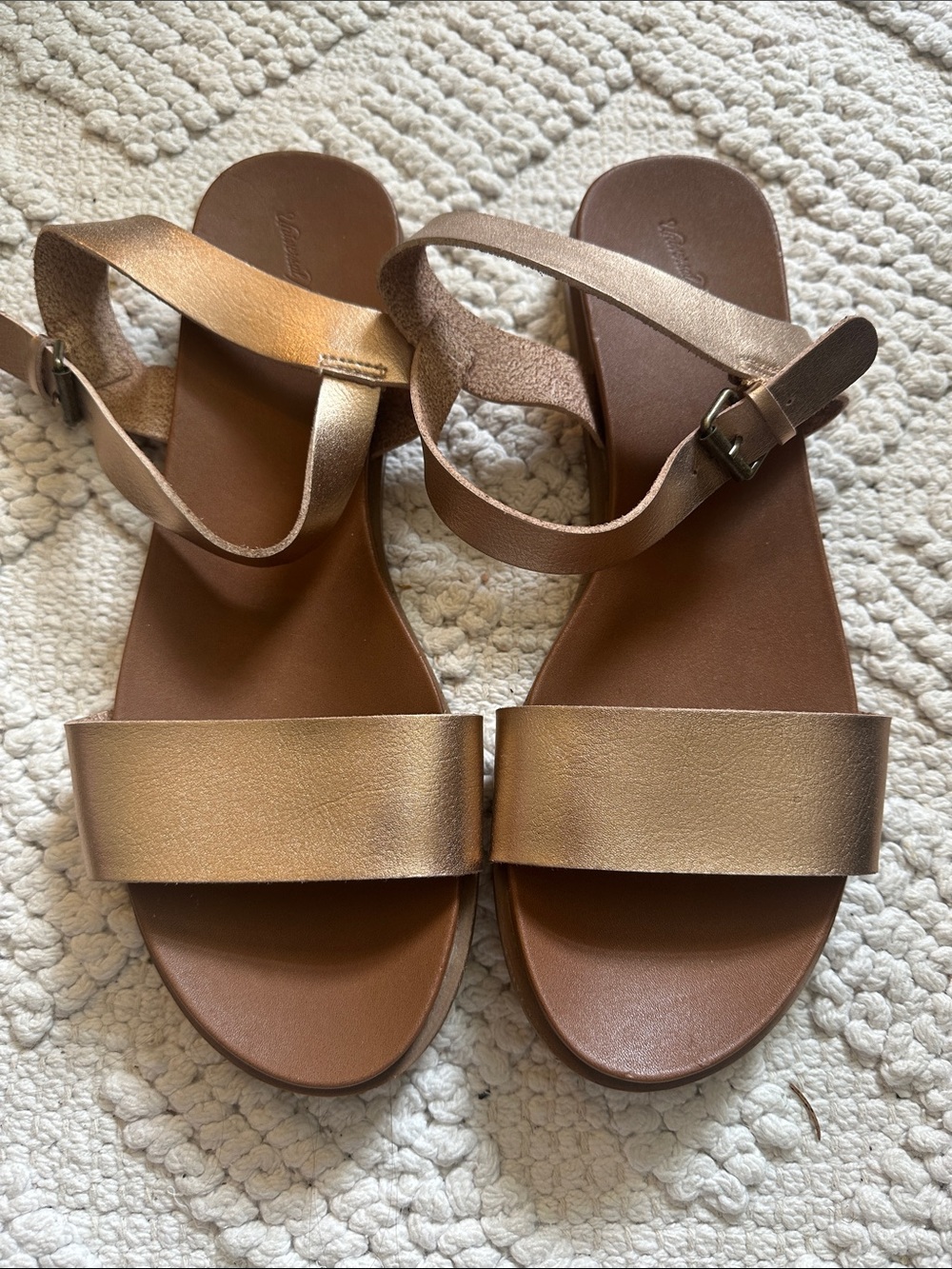 Universal Thread Bronze Metallic Ankle-Strap Sandals